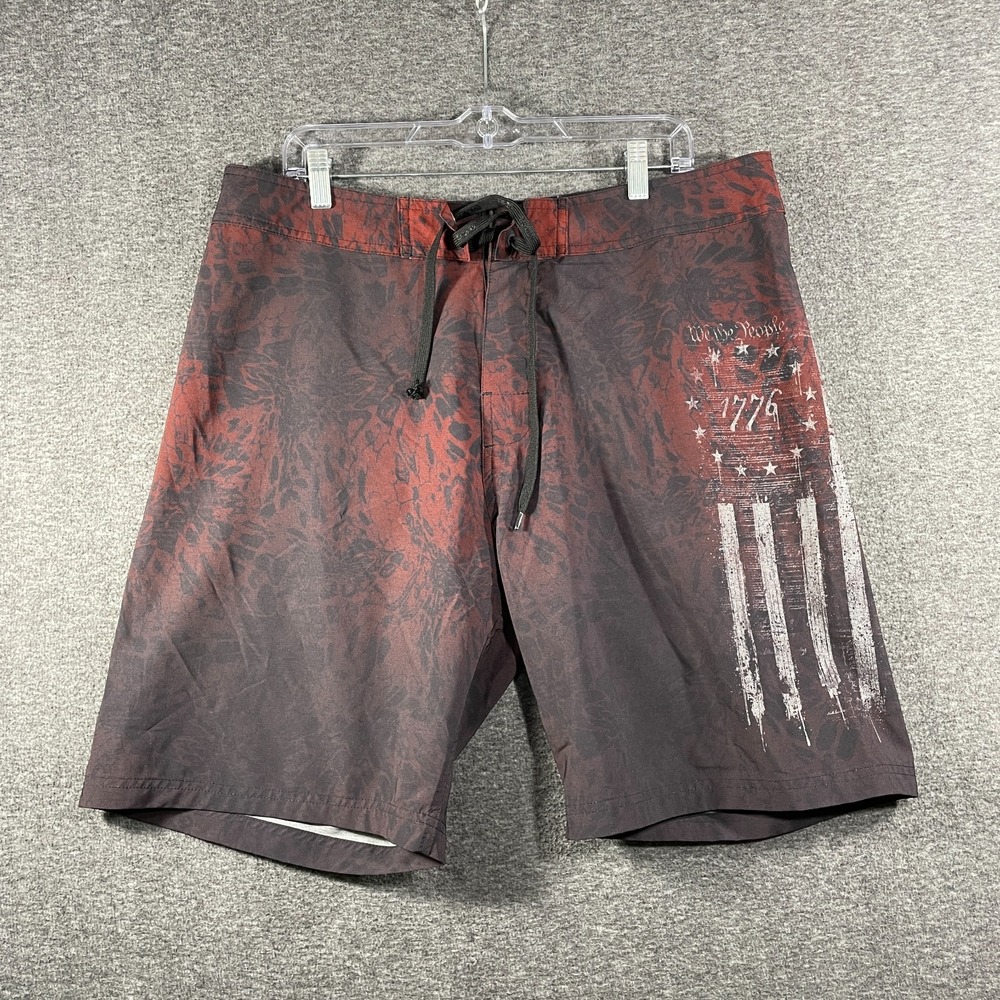 HOWITZER BOARD SHORTS MENS 36 1776 American Flag USA Red Swim